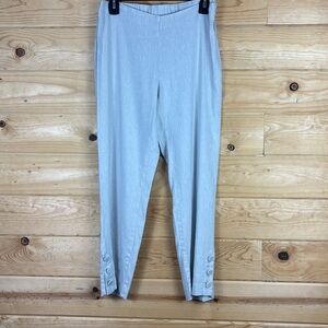 J. Jill Linen Blend Stretch Beige Pants Elastic Waist Size XS